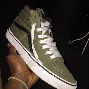 Olive/Black Sk8 high vans
